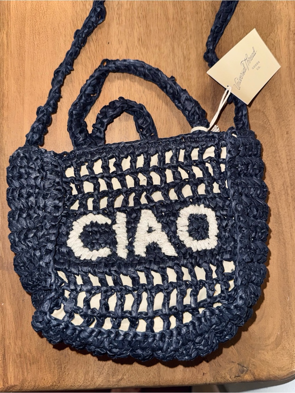 Ciao Navy Crochet Mini Bag NWT - Picture 3 of 4